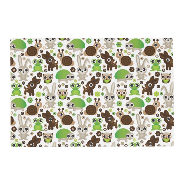 deer turtle bunny animal wallpaper placemat (Front)
