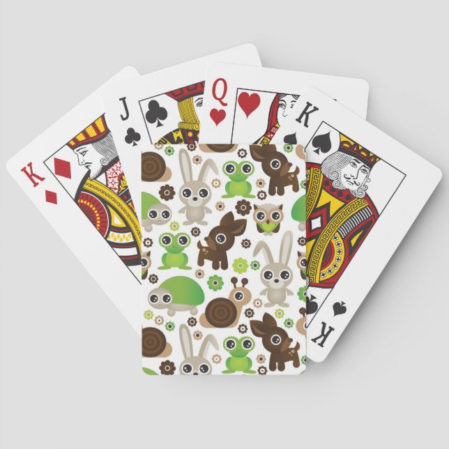 deer turtle bunny animal wallpaper poker cards (Back)