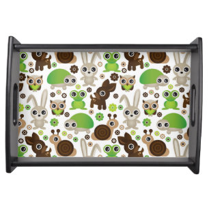 deer turtle bunny animal wallpaper serving tray