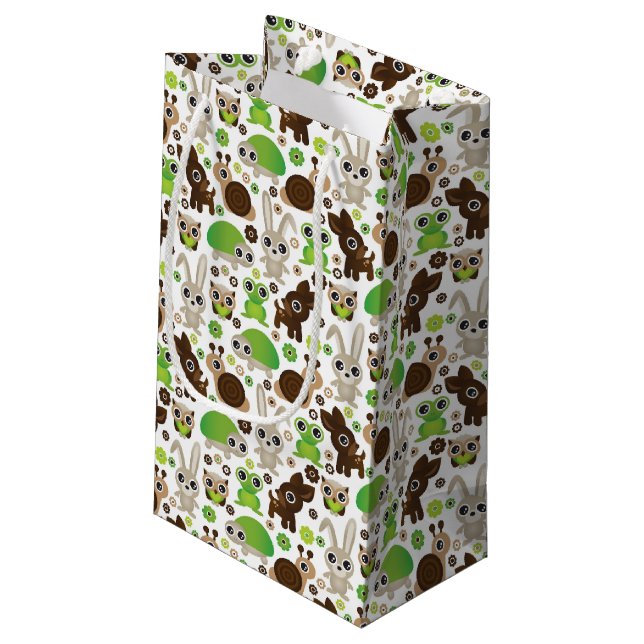 deer turtle bunny animal wallpaper small gift bag (Back Angled)