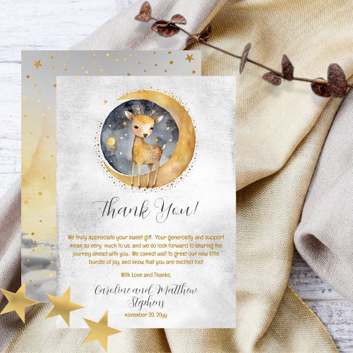 Deer Twinkle Twinkle Little Star Baby Shower Thank You Card