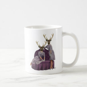 Deer Twins in Purple Coffee Mug