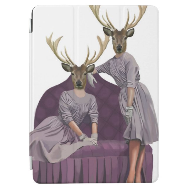 Deer Twins in Purple Dresses.jpg iPad Air Cover (Front)