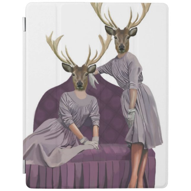 Deer Twins in Purple Dresses.jpg iPad Air Cover (Front)