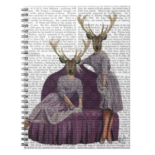 Deer Twins in Purple Notebook