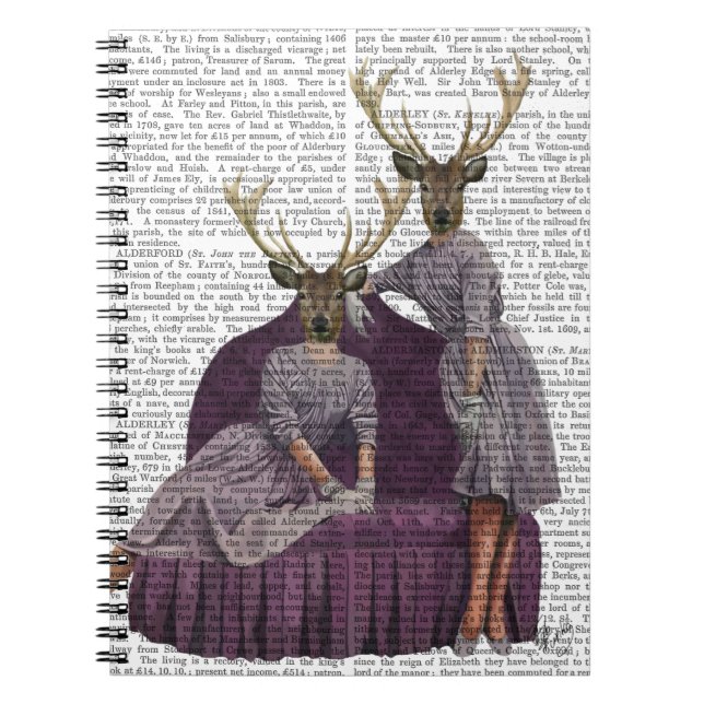 Deer Twins in Purple Notebook (Front)