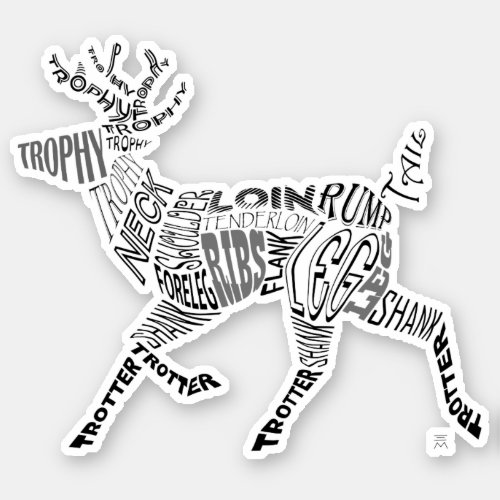 Deer Typogram Sticker
