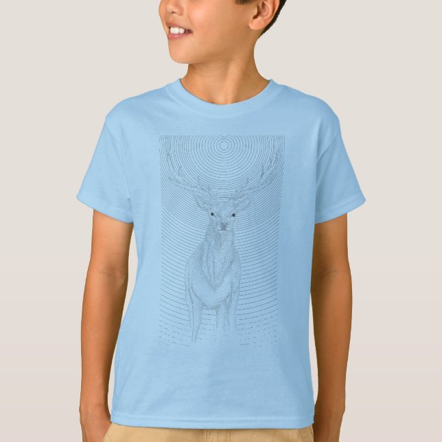 Deer under the night sky T-Shirt (Front)