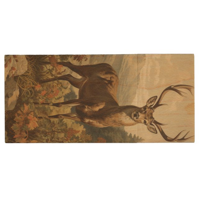 Deer USB Wooden Flash Drive (Front)