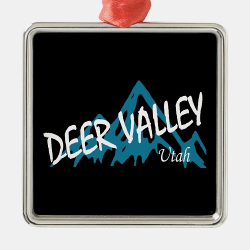 Deer Valley Mountains Metal Ornament