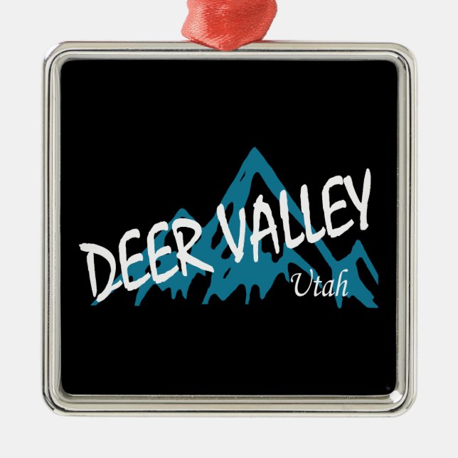 Deer Valley Mountains Metal Ornament (Front)