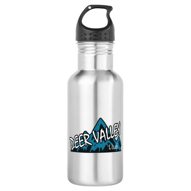 Deer Valley Mountains Stainless Steel Water Bottle (Front)