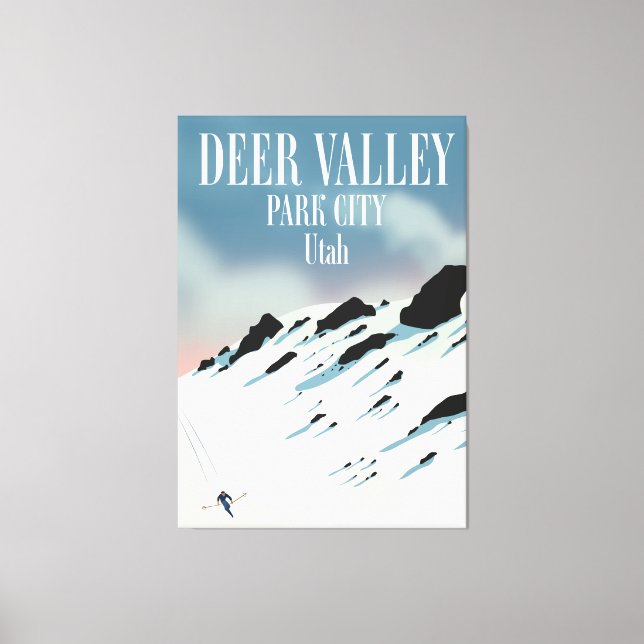 Deer Valley, park city, Utah, ski poster Canvas Print (Front)