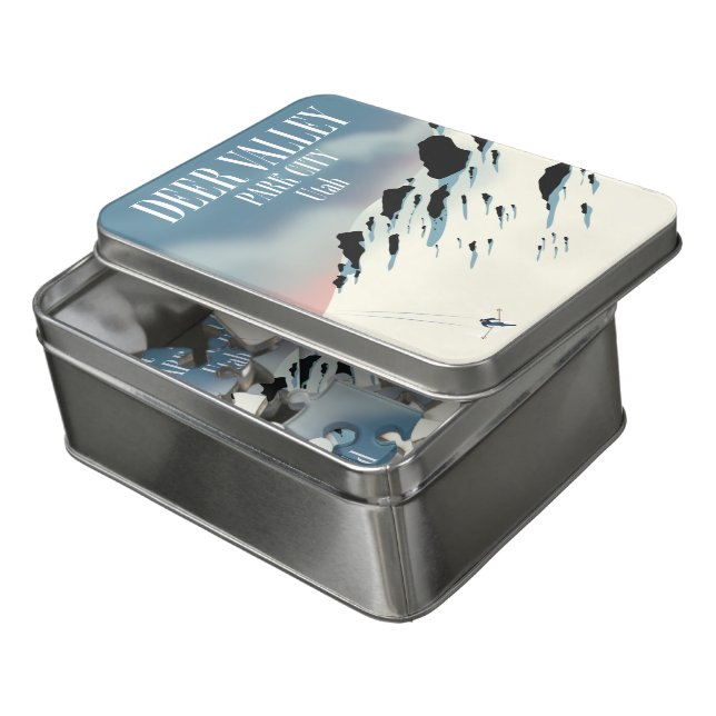 Deer Valley, park city, Utah, ski poster Jigsaw Puzzle (Lid Open)