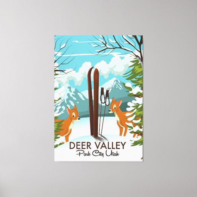 Deer Valley Park City Utah ski Travel poster Canvas Print (Front)