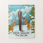 Deer Valley Park City Utah ski Travel poster Jigsaw Puzzle