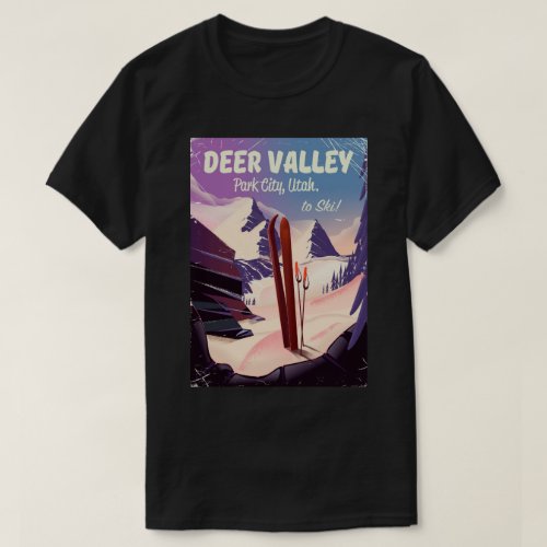 Deer Valley Park City Utah Ski travel poster T_Shirt