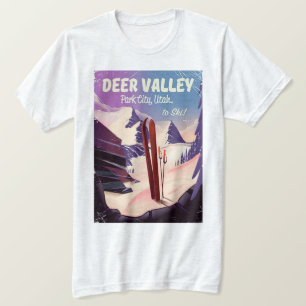 Deer Valley, Park City, Utah, Ski travel poster. T-Shirt