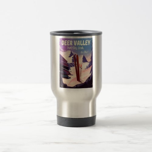 Deer Valley Park City Utah Ski travel print Travel Mug