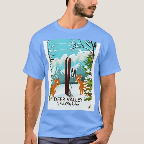 Deer Valley Park City Utah Travel poster T_Shirt