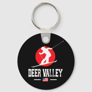 Deer Valley Usa Ski Resort Rocky Mountains America Keychain