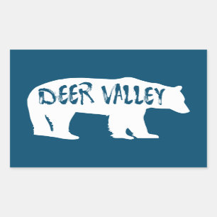 Deer Valley Utah Bear Rectangular Sticker
