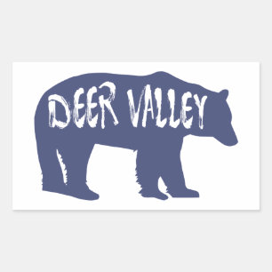 Deer Valley Utah Bear Rectangular Sticker