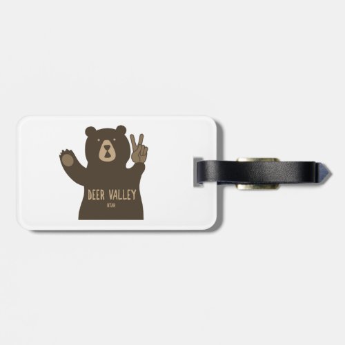 Deer Valley Utah Peace Bear Luggage Tag