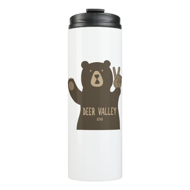 Deer Valley Utah Peace Bear Thermal Tumbler (Front)