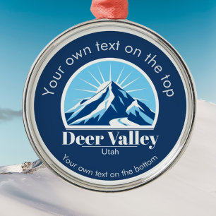 Deer Valley Utah ski area keepsake Metal Ornament