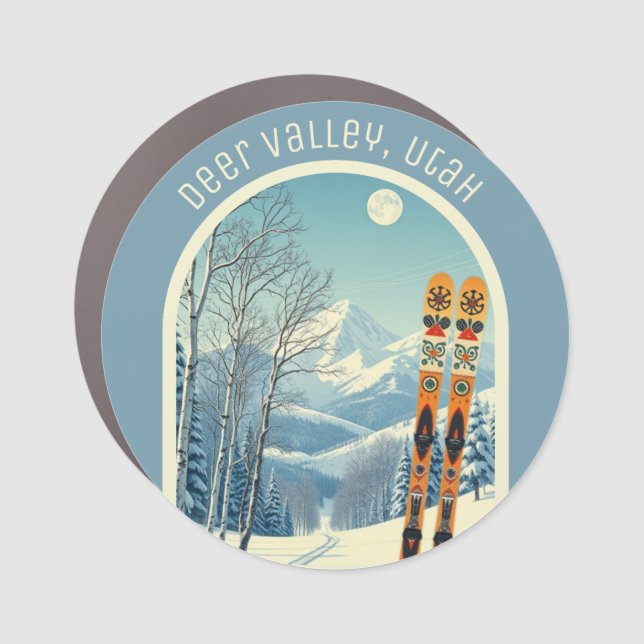Deer Valley Utah ski area resort  Car Magnet (Front)