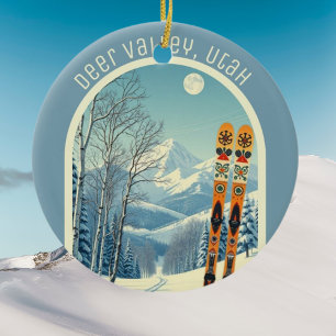 Deer Valley Utah ski area souvenir Ceramic Ornament