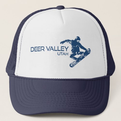 Deer Valley Utah Snowboarder Trucker Hat