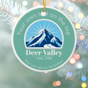 Deer Valley Utah usa ski resort medal Ceramic Ornament