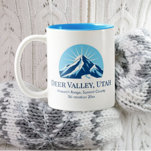 Deer Valley Utah Wasatch ski resort souvenir Two-Tone Coffee Mug