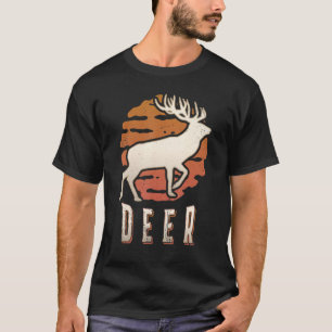 Deer Vintage Retro Classic Animal Sunset T-Shirt