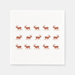 Deer Walking Festive Pattern  Napkins