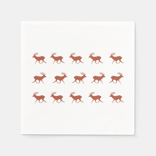 Deer Walking Festive Pattern  Napkins (Front)