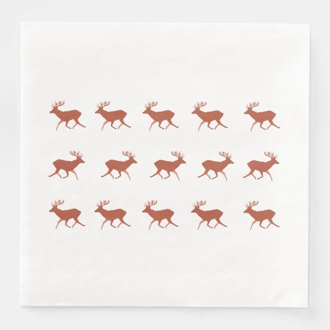 Deer Walking Festive Pattern  Paper Dinner Napkins (Front)