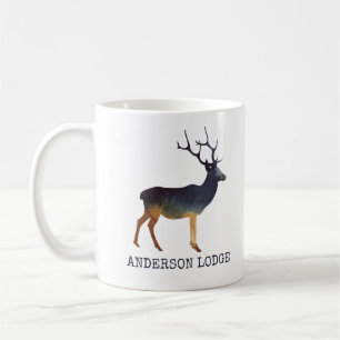 Deer, Watercolor with Text Coffee Mug