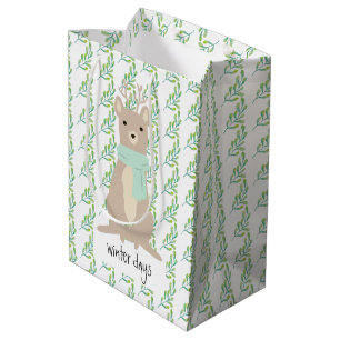 Deer Wearing A Green Scarf Medium Gift Bag