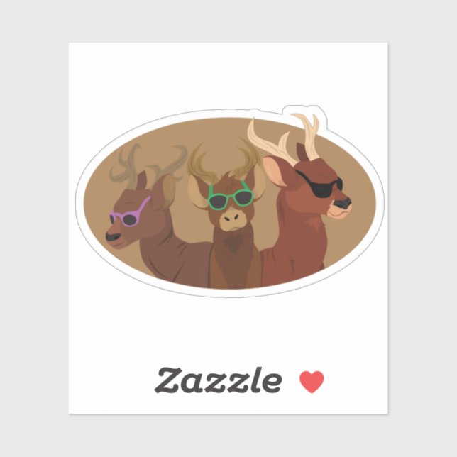 Deer Wearing Sunglasses Sticker (Sheet)