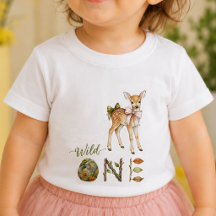 Deer Wild One Baby First 1st Birthday T-Shirt
