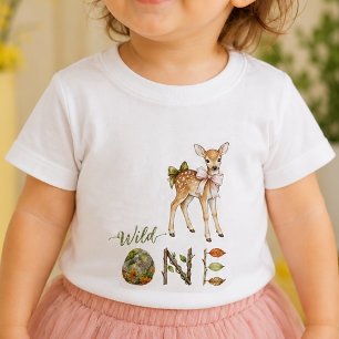 Deer Wild One Baby First 1st Birthday T-Shirt 