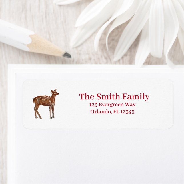Deer Wilderness Illustration Return Address  Label (Insitu)