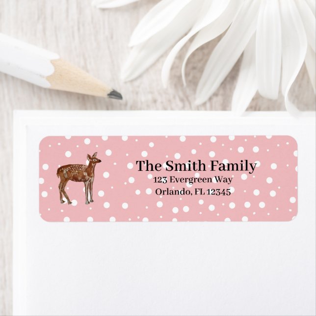 Deer Wilderness Illustration Return Address  Label (Insitu)