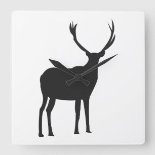 Deer Wildlife Antlers Deer Square Wall Clock