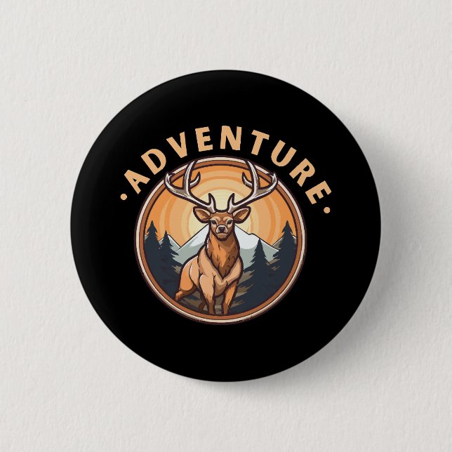 Deer - Wildness - Camping - Adventure Button (Front)