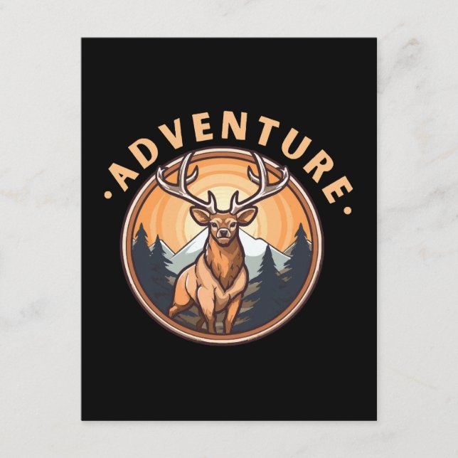 Deer - Wildness - Camping - Adventure Enclosure Card (Front)