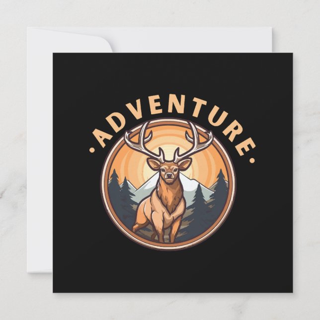 Deer - Wildness - Camping - Adventure Invitation (Back)